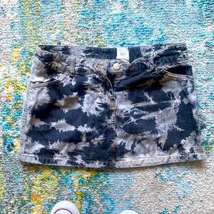 Black and Grey Tie Dyed Mini Skirt